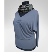 Bluzka Amanda - kimono nietoperz z marszczonym dekoltem